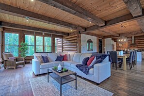 TV connectée, cheminée, jeux vidéo, lecteur de DVD