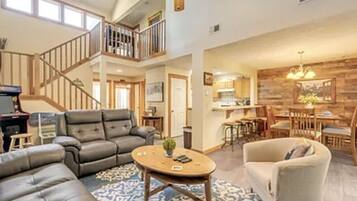 Een smart-tv, een open haard, videogames en een dvd-speler