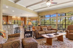 TV, fireplace, DVD player