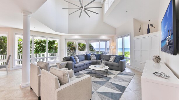 House, Multiple Beds, Private Pool, Ocean View | Living room | TV - South Seas Homes of Distinction Gulf Cottage 1102 (Captiva)