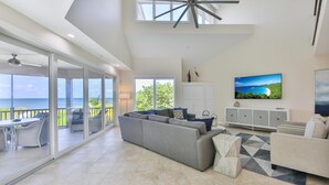 House, Multiple Beds, Private Pool, Ocean View | Living room | TV - South Seas Homes of Distinction Gulf Cottage 1102 (Captiva)