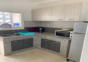 Fridge, oven, stovetop, cookware/dishes/utensils