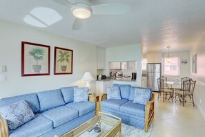 Living area - 🌅 Gulf Winds #304 — Renovated 2BR Condo with Breathtaking Beach Views & Premium Upgrades (St Pete Beach)