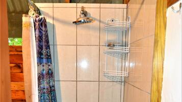 Ferienhütte, 1 Schlafzimmer, Raucher, Terrasse | Dusche im Bad