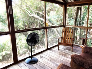 Terrace/patio - Family Treehouse Retreat Cozy Cabin in Tropical Gardens, Minutes From Ruins (San Ignacio)