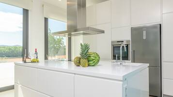 Kühlschrank, Mikrowelle, Ofen, Herdplatte