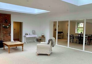 TV, lareira, DVD player