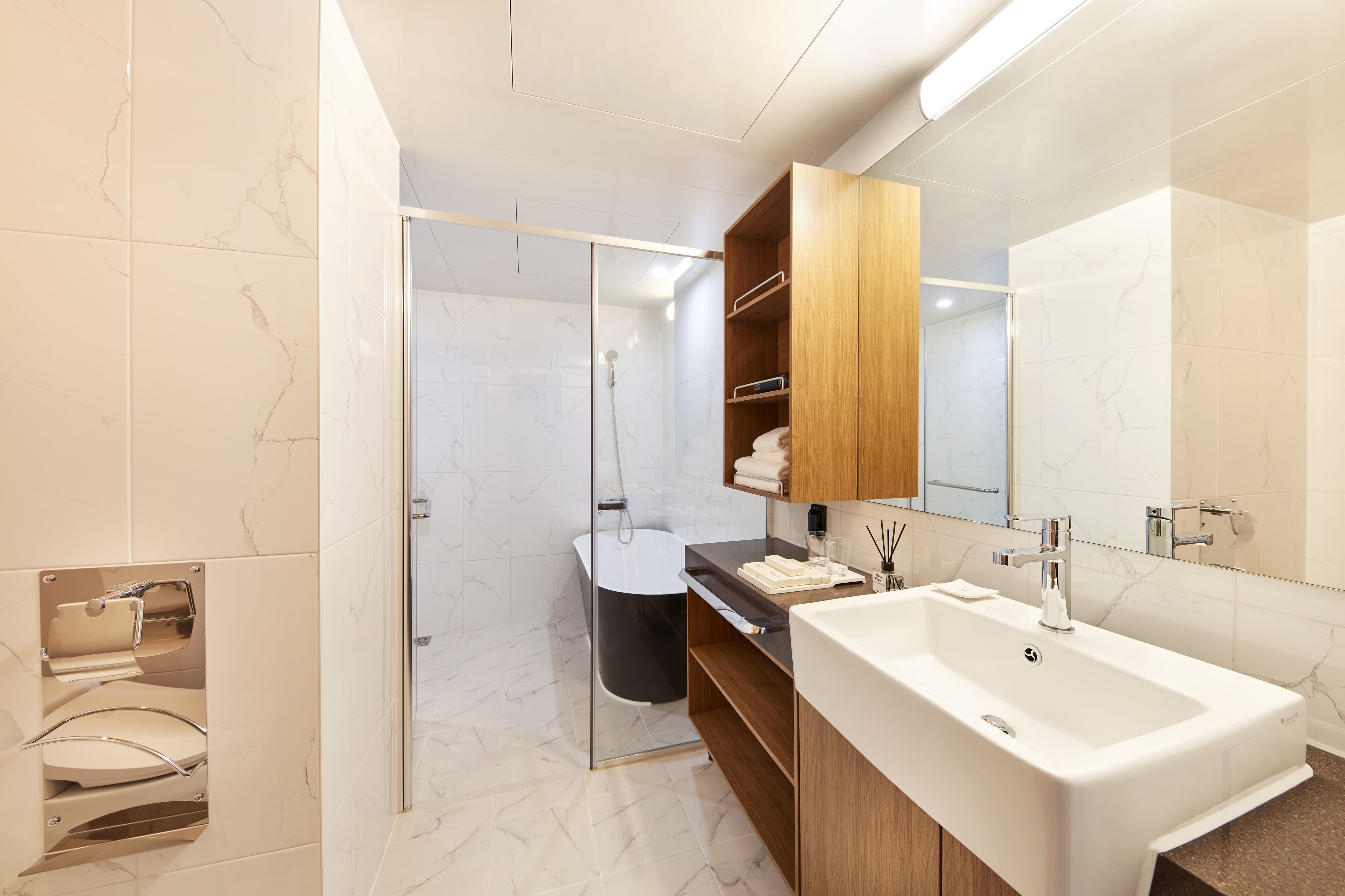 free toiletries, hair dryer, bathrobes, slippers