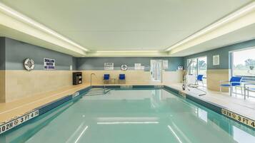 Indoor pool, open 6:00 AM to 11:00 PM, sun loungers
