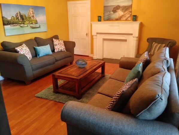 TV, DVD player, books