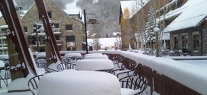 Outdoor dining - Amazing 2 Bedroom Condo, 2 min walk to Gondola! (Keystone)