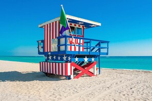 Sun-loungers, beach towels