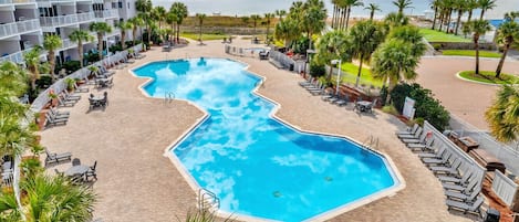 Outdoor pool, a heated pool