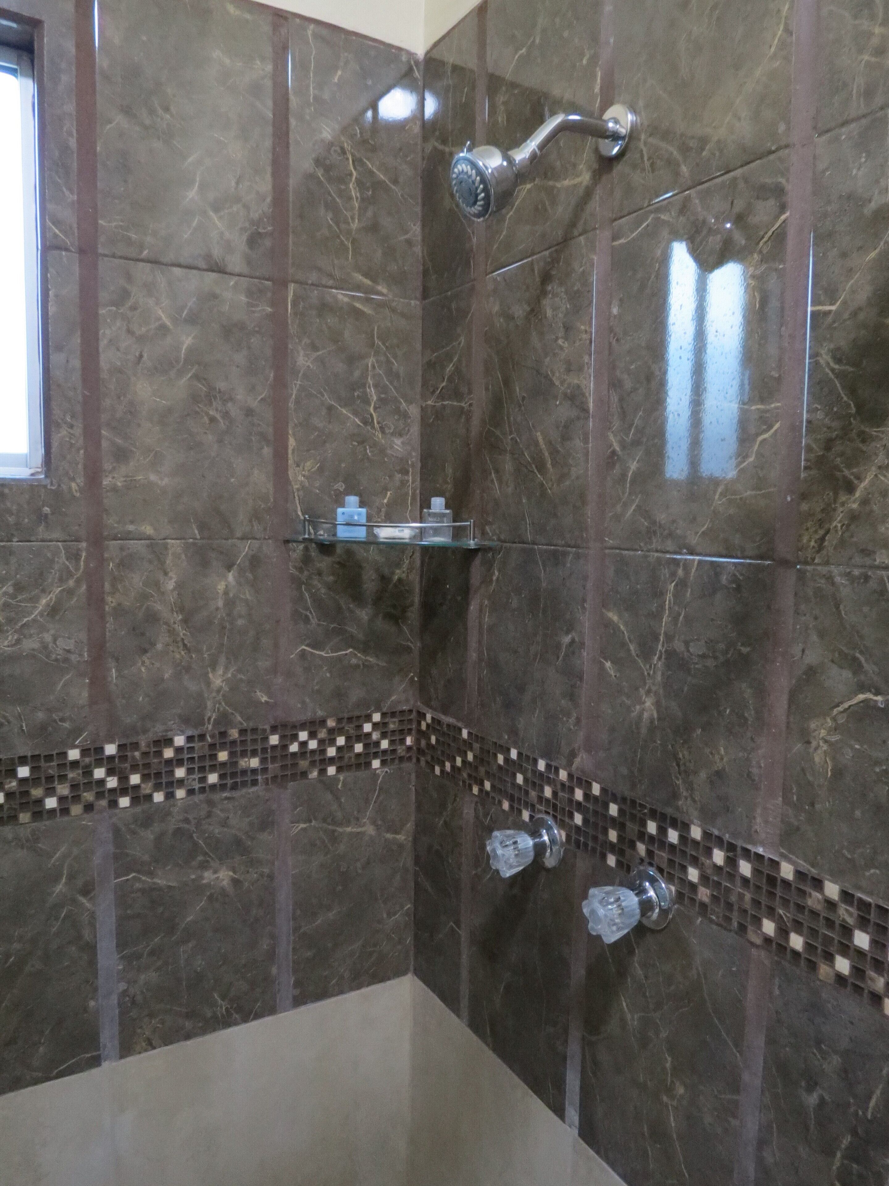 Cabane Standard, plusieurs lits, climatisation | Douche de la salle de bain