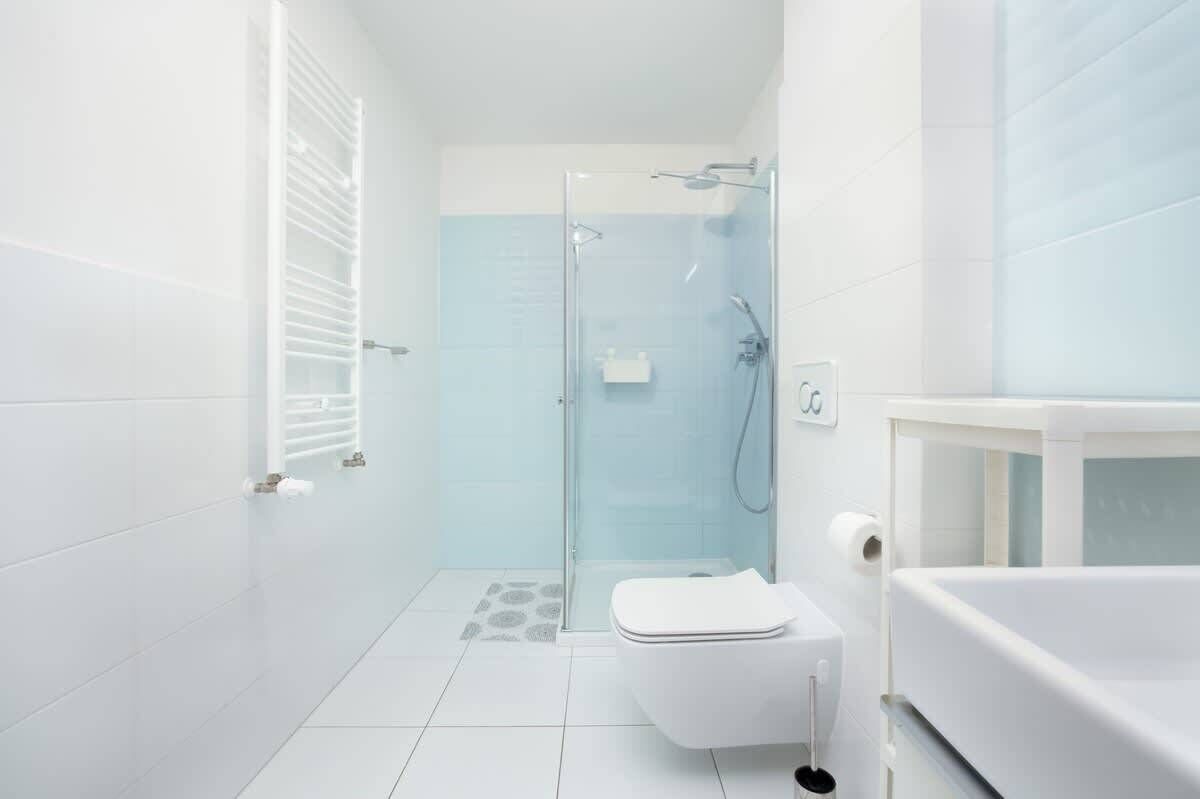 Dusche, Haartrockner, Handtücher