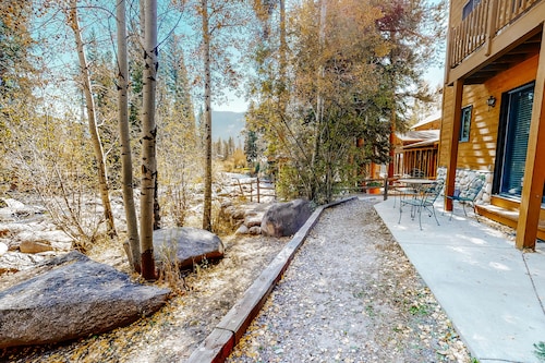 Creekside condo w/ patio, fireplace & open layout perfect for a group getaway