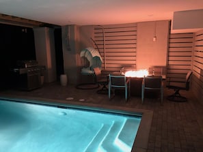 Piscine extérieure, piscine chauffée