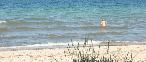 Beach nearby, sun loungers