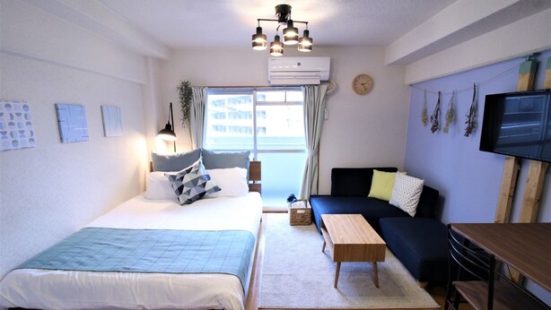 1 bedroom, iron/ironing board, WiFi (free), bed sheets - Minoshima apartment 411 (Fukuoka)
