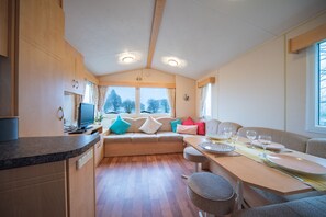 Chalet, Multiple Beds | 3 bedrooms, internet, bed sheets - Family Caravan at Beautiful Three Lochs Park (Newton Stewart)