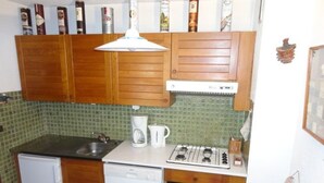 Fridge, microwave, dishwasher