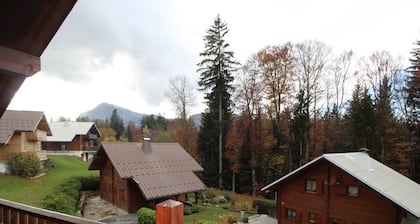 Funktionelles Chalet mit Ofen und Garage, nah am Zentrum und Liften