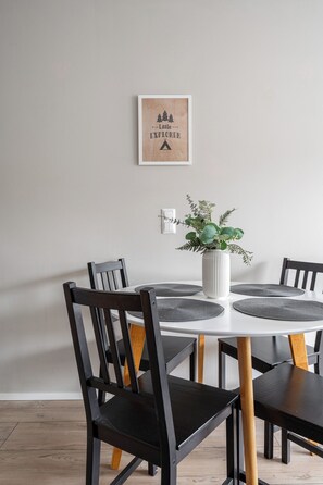 City Apartment | Dining room - 1BR Apt and Balcony next to Railway Station (Tampere)