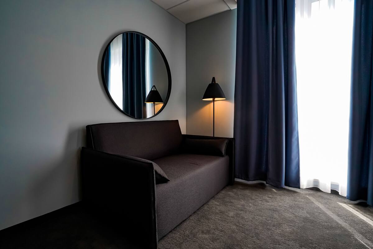 luxury double room | living area | 50-inch flat-screen tv with cable channels, tv