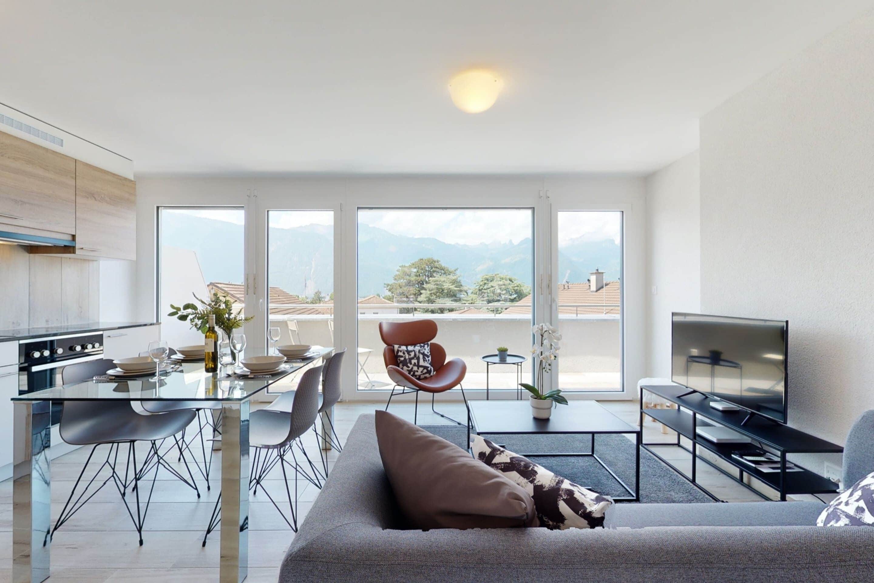 Basic Apartment, Multiple Beds | Living room | TV