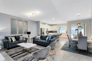 Townhome, 4 Bedrooms | Living area | TV - Luxury Town With Splash Pool In Solara Resort 4 Bedroom Townhouse by RedAwning (Kissimmee)