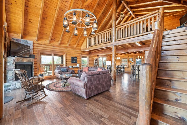 Smart TV, fireplace, video games, books