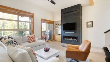 Télévision, cheminée