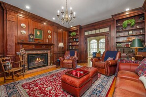 TV, fireplace, DVD player, foosball