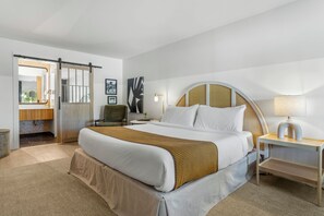 Standard King Bed | Premium bedding, memory-foam beds, desk, laptop workspace