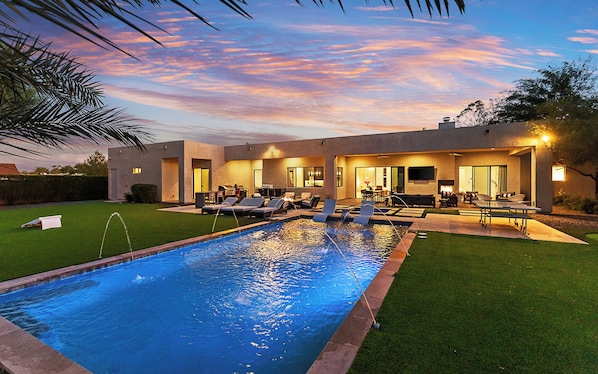 Outdoor pool, a heated pool