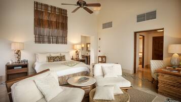 Presidential-Villa, 2 Schlafzimmer, Sauna, Strandnähe | 2 Schlafzimmer, Bettwäsche aus ägyptischer Baumwolle