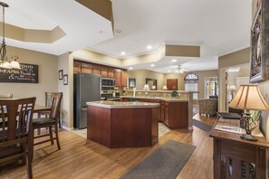 Fridge, microwave, oven, stovetop - Family-Friendly Branson Stay • 2BR/2BA Condo Sleeps 6 • Sunroom + Guest Perks (Branson)