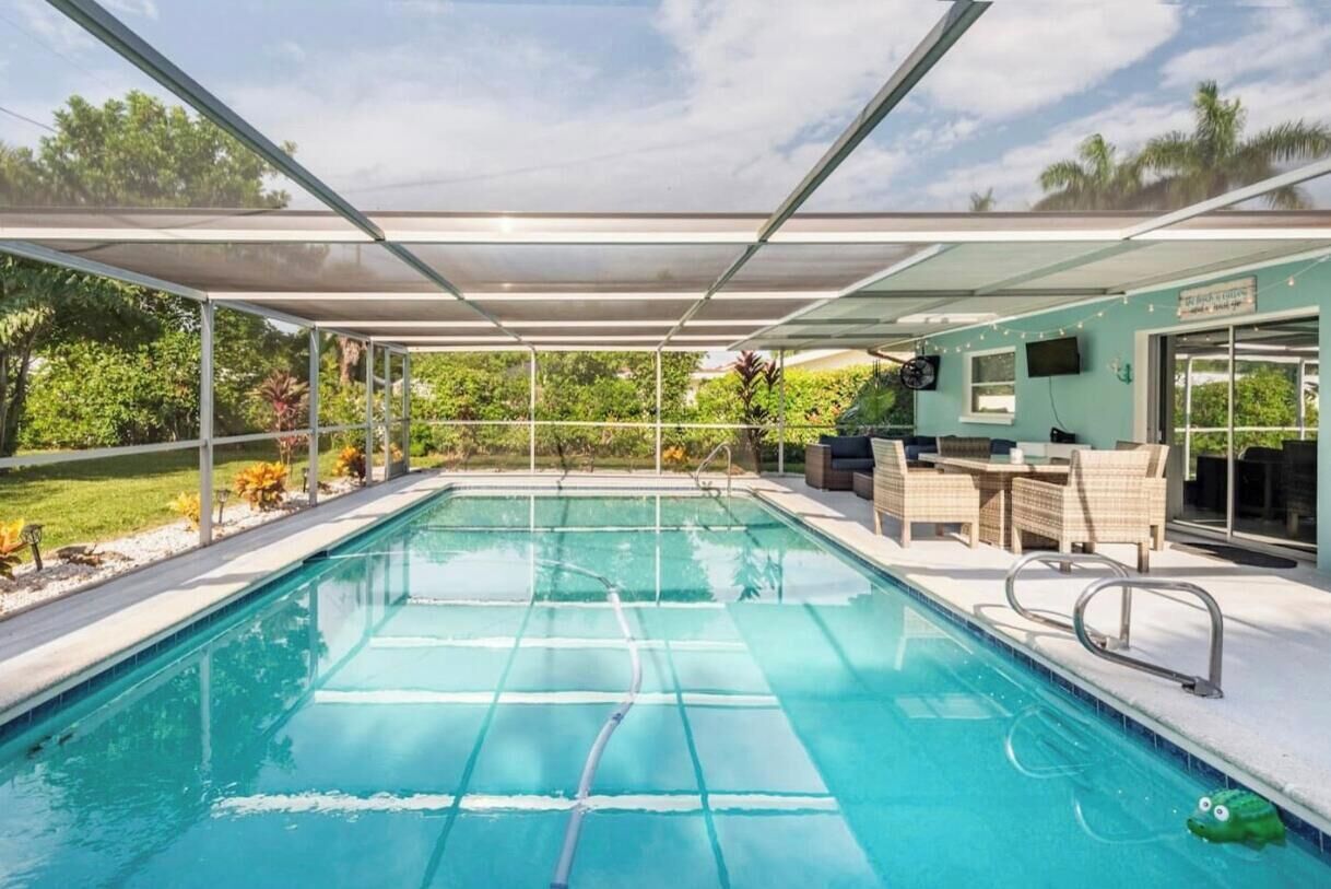 Piscine extérieure, piscine chauffée