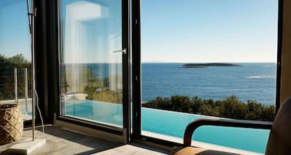 A Private House on Vis Island with a impressive ocean view over Vis archipelago.