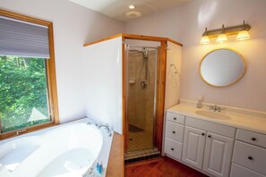 Douche, serviettes fournies