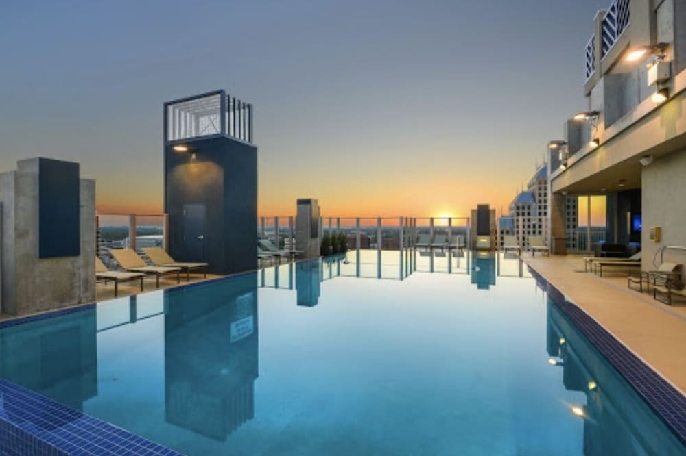 Rooftop pool highrise views