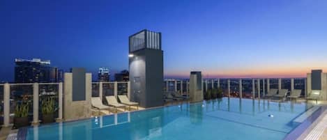 Outdoor pool, a rooftop pool