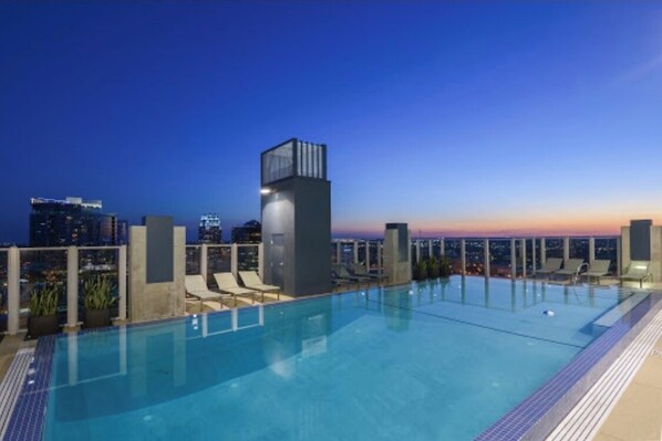 Outdoor pool, a rooftop pool