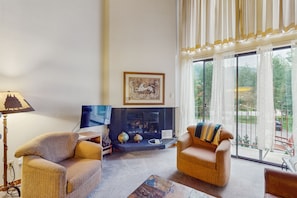 TV, fireplace, DVD player