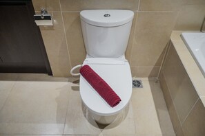 Room | Bathroom | Shower, towels - Lavish and Pleasant 2BR Apartment at The Branz BSD (Pagedangan)