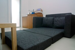 Living area - 2BR Modern Fully Furnished Bassura City Apartment (Jakarta)