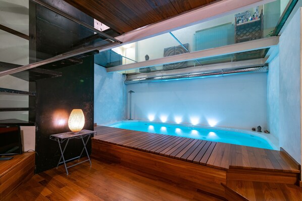 Indoor pool, a heated pool
