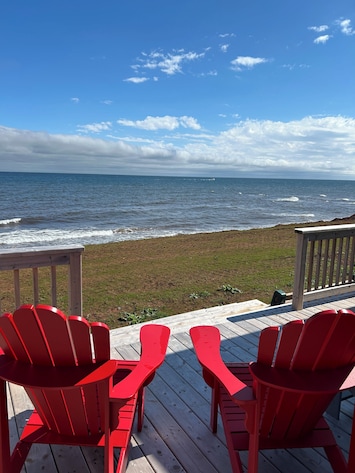 Spacious Deck with BBQ Area off sunroom.