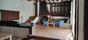 Televisión, chimenea y tenis de mesa 
