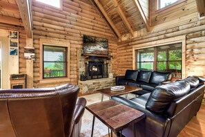 Smart TV, fireplace, video games, DVD player